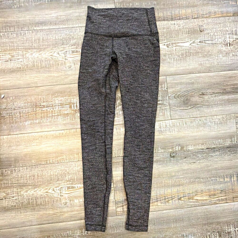 lululemon Women’s Yoga Leggings High Rise Heathered Gray Ankle Size 4